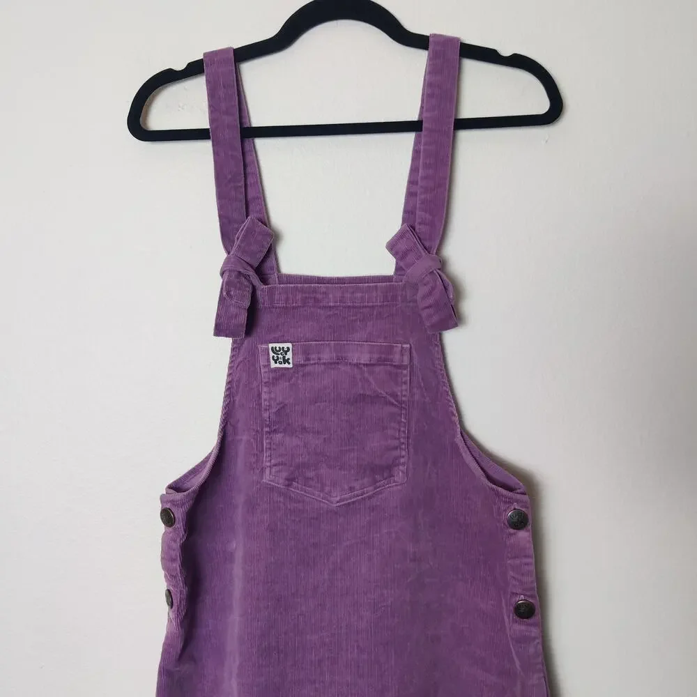 Lucy & Yak Mini Pini Corduroy Overall Pinafore Jumper Dress Medium Grape Purple - Picture 5 of 13
